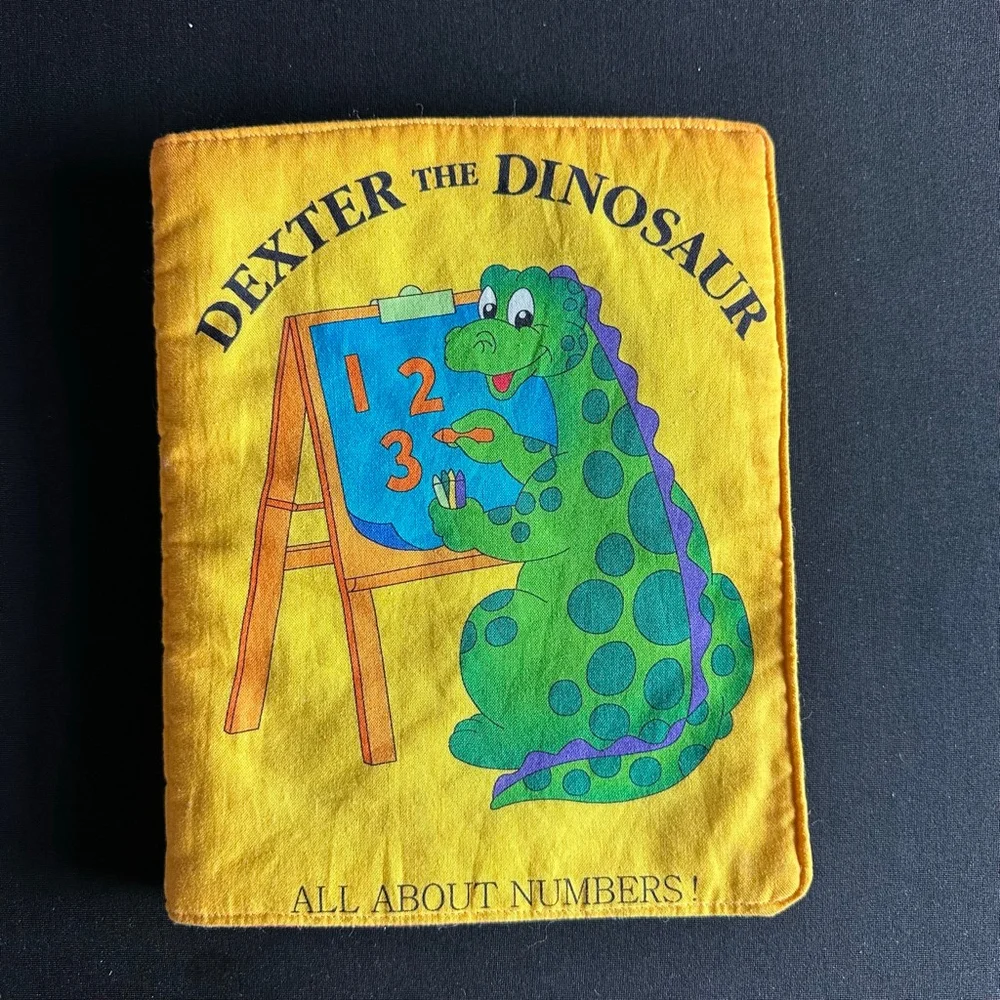 Dexter the Dinosaur Learning Toy Yellow Green cloth book